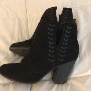 Carlos Santana black suede ankle boots